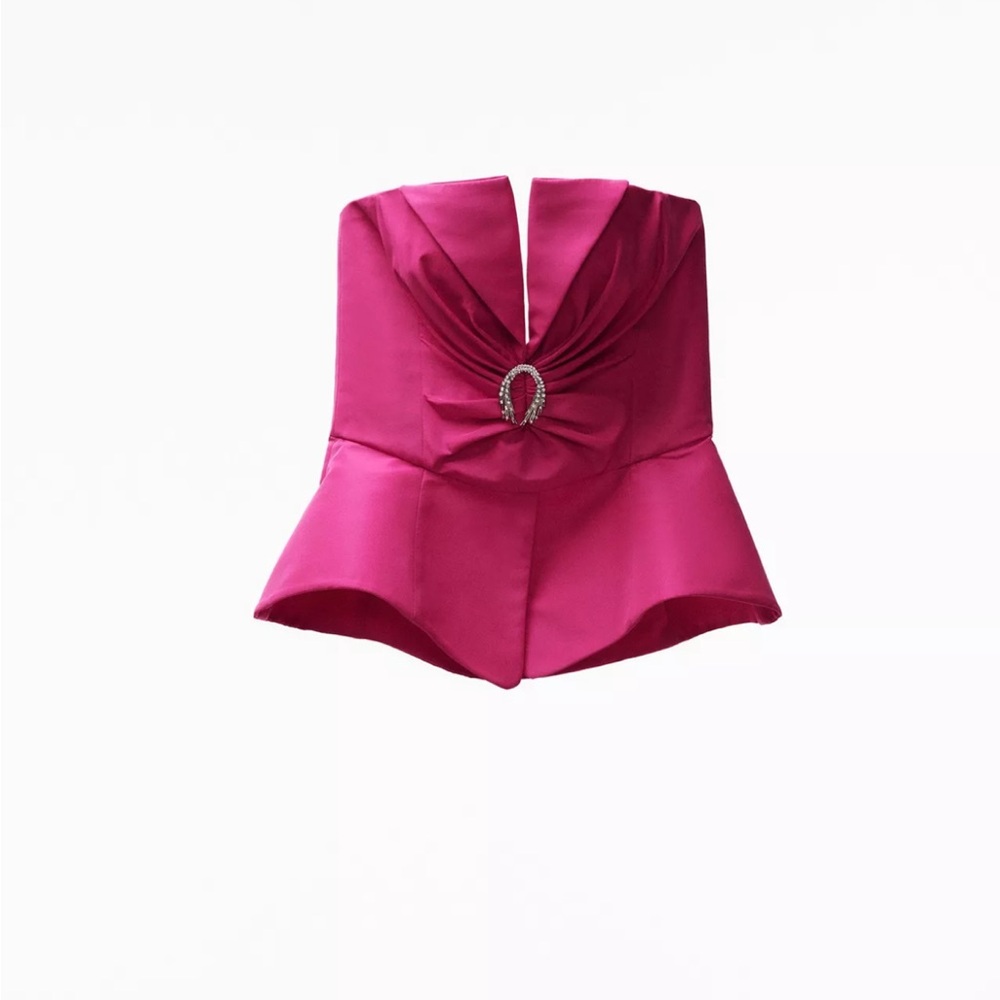 Structured Bustier Pink Top
